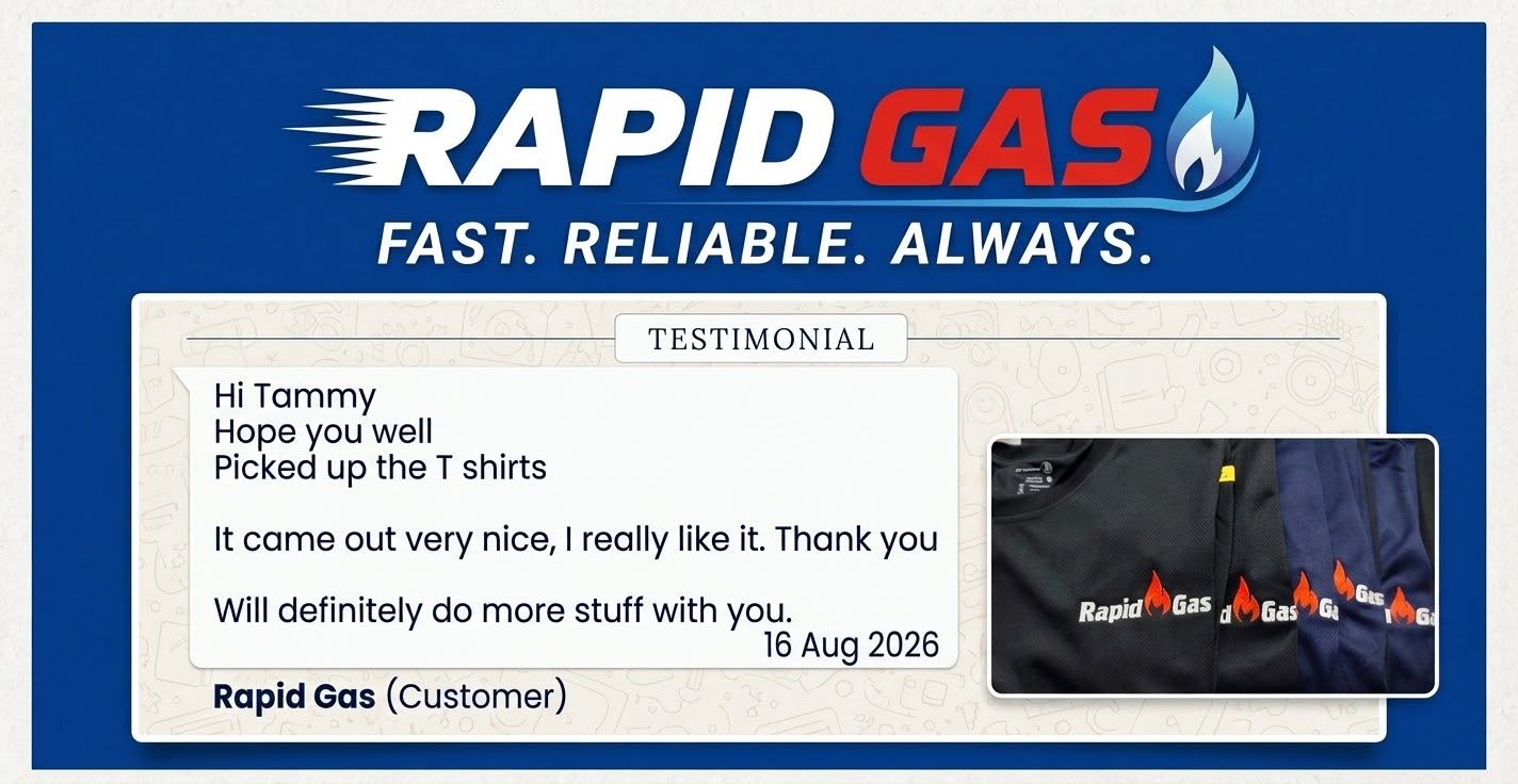 Custom embroidered logo on garment fabric